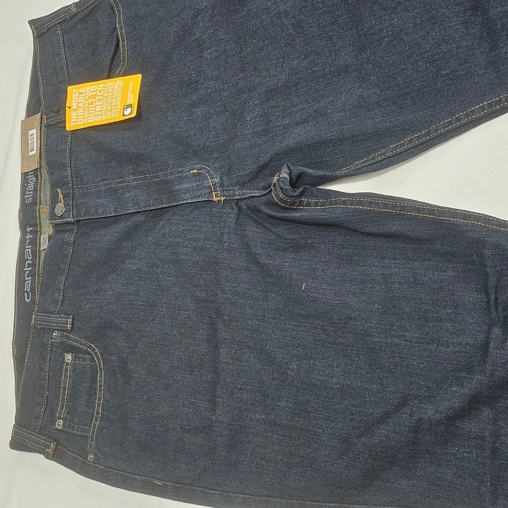 Carhartt Rugged Flex Straight Fit Jeans Mens 42x30 Dark Wash Indigo Denim NWT